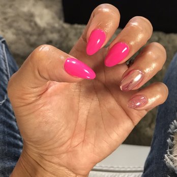 Heights Nail Spa - Pink with Chrome & shimmer pink accent nail. Lynn is the best and definitely pays attention to detail. - Nail Salons Near Me - Houston, Texas Heights Nail Spa - Pink with Chrome & shimmer pink accent nail. Lynn is the best and definitely pays attention to detail. - Nail Salons Near Me - Houston, Texas