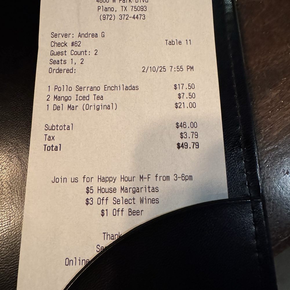 Meso Maya Comida y Copas - Our bill - Mexican Near Me - Plano, Texas Meso Maya Comida y Copas - Our bill - Mexican Near Me - Plano, Texas