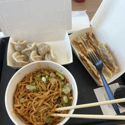6 Signature Dumplings, 6 Signature Potstickers, Spicy Mala Noodle 6 Signature Dumplings, 6 Signature Potstickers, Spicy Mala Noodle