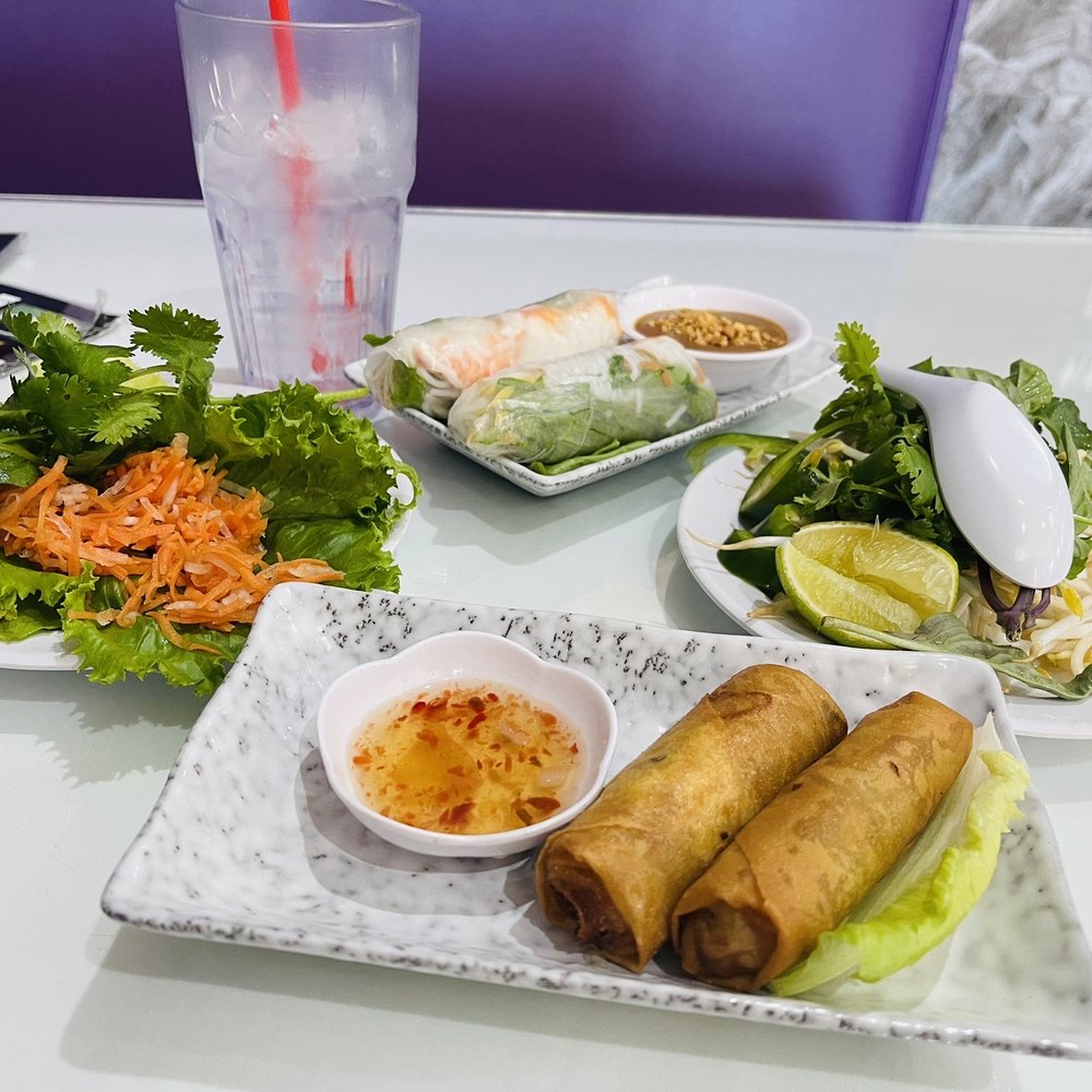Pho One Sushi - Appetizers: pickle veggie salad, shrimp spring rolls , fried egg rolls and herbs for soup - Vietnamese Near Me - Cedar Hill, Texas Pho One Sushi - Appetizers: pickle veggie salad, shrimp spring rolls , fried egg rolls and herbs for soup - Vietnamese Near Me - Cedar Hill, Texas
