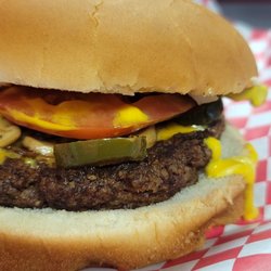 Tommy's Drive-In - Large Hamburger under $10 with alot of topping to choose.