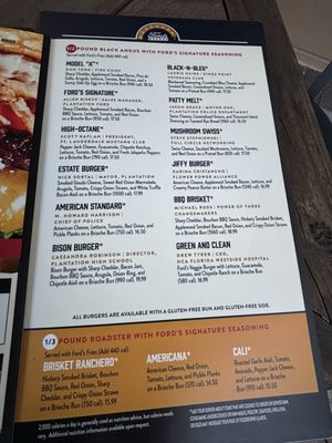 Menu photo 5 Ford's Garage Plantation Plantation, FL