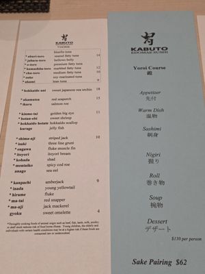 Menu photo 1 Kabuto Las Vegas, NV Menu photo 1 Kabuto Las Vegas, NV