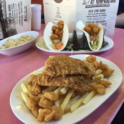 Flounder and shrimp dinner