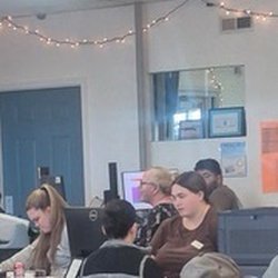 Sugar Creek License Office - The two in the back(male and mega beast with glasses) are thiefts in a position of power.