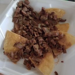 Poor excuse for $8 fajita nachos Poor excuse for $8 fajita nachos