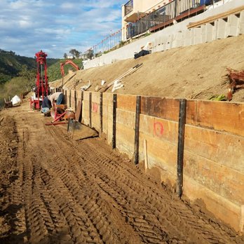 Unlimited Drilling & Foundations - Shoaring up and preparing slope for retaining walls - Masonry/Concrete Near Me - Santee, California Unlimited Drilling & Foundations - Shoaring up and preparing slope for retaining walls - Masonry/Concrete Near Me - Santee, California
