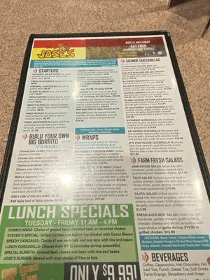 Menu photo 3 Jose's Mexican Restaurant Springdale, AR
