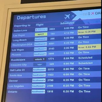 Escape Lounges - Even their display board showed a SCHEDULED departure of 2:25pm. - Airport Lounges Near Me - Oakland, California Escape Lounges - Even their display board showed a SCHEDULED departure of 2:25pm. - Airport Lounges Near Me - Oakland, California