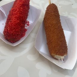 Hot Cheeto dog and half and half