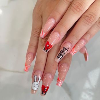 Da’Mills Nails Palace - Bad bunny nails - Nail Salons Near Me - Norco, California