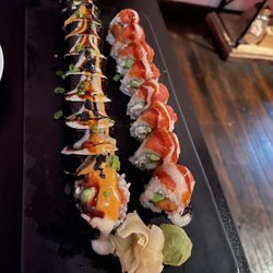 Poké Sushi - Black Mamba Chef Specialty Roll on left, O-Ren Chef Specialty Roll on right.