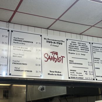 The Sandlot - Updated menu prices. More expensive than other photos on yelp - Burgers Near Me - Park Ridge, Illinois