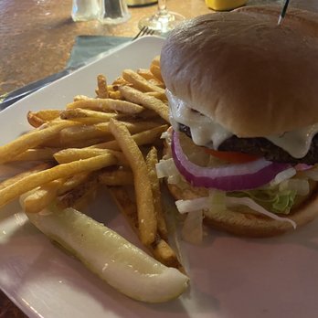 Venues Cafe - Sweet Heat Burger w Extra crispy fries - New American Near Me - Carefree, Arizona