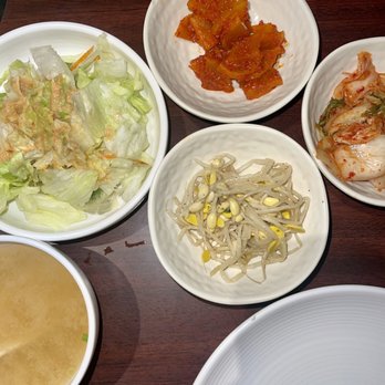 Ginza Sushi and Korean BBQ - Miso soup, ginger salad, and Korean side dishes - Korean Near Me - Birmingham, Alabama Ginza Sushi and Korean BBQ - Miso soup, ginger salad, and Korean side dishes - Korean Near Me - Birmingham, Alabama