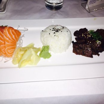 Umi Sushi Pacifica - Rib teriyaki with salmon sashimi ($14 lunch special) - Sushi Bars Near Me - Grover Beach, California Umi Sushi Pacifica - Rib teriyaki with salmon sashimi ($14 lunch special) - Sushi Bars Near Me - Grover Beach, California