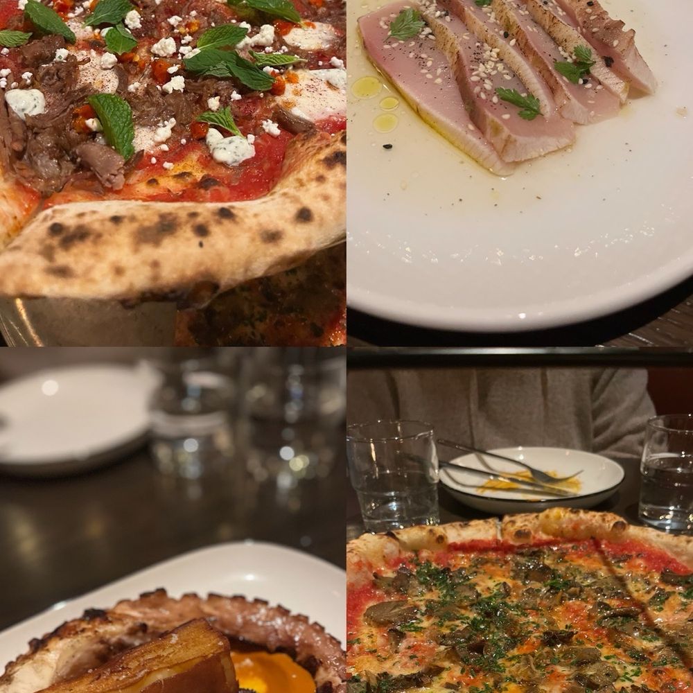 Wildcrust - Lamb Tzatsiki, Hamachi Crudo, Octopus and Funghi pizza - Pizza Near Me - Los Angeles, California Wildcrust - Lamb Tzatsiki, Hamachi Crudo, Octopus and Funghi pizza - Pizza Near Me - Los Angeles, California