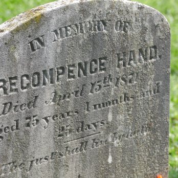 Cold Spring Presbyterian Cemetery - Cool name - "Recompence Hand", one of our tour stops - Funeral Services & Cemeteries Near Me - Cape May, New Jersey