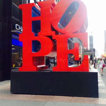 Hope Sculpture - Robert Indiana's "HOPE" http://www.hopeday.org ~~~ This an unbelievable find at the corner of 53rd and 7th Ave! - Public Art Near Me - New York, New York Hope Sculpture - Robert Indiana's "HOPE" http://www.hopeday.org ~~~ This an unbelievable find at the corner of 53rd and 7th Ave! - Public Art Near Me - New York, New York