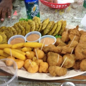 El Gatito - Fish nuggets, sorullos, cheese puffs, and plantains - Salad Near Me - Cabo Rojo, Puerto Rico