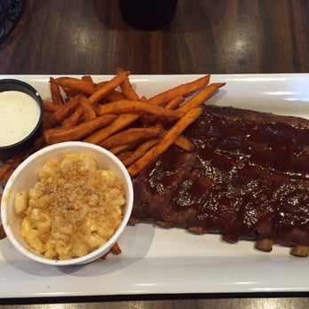 Beach Pit BBQ - Half rack with sweet potato fries and mac n cheese! - Barbeque Near Me - Costa Mesa, California