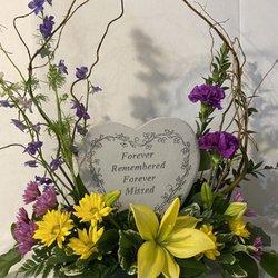Colman Florist - Memorial stone with flowers
