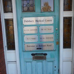 Didsbury Medical Centre - Nameplates bearing the names of primary doctors registered with a licence to practise general medicine deployed at Didsbury Medical Centre.