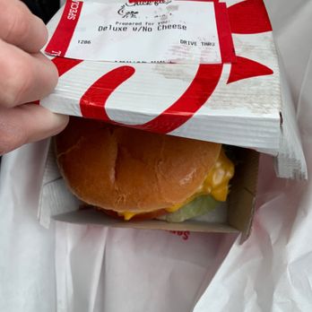 Chick-fil-A - The sticker even says "no cheese". Somebody wasn't paying attention! - Fast Food Near Me - Carrollton, Texas Chick-fil-A - The sticker even says "no cheese". Somebody wasn't paying attention! - Fast Food Near Me - Carrollton, Texas