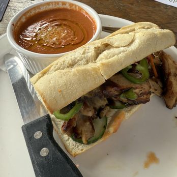 Big Grove Brewery & Taproom - Chicken banh mi with tomato bisque. - Breweries Near Me - Cedar Rapids, Iowa