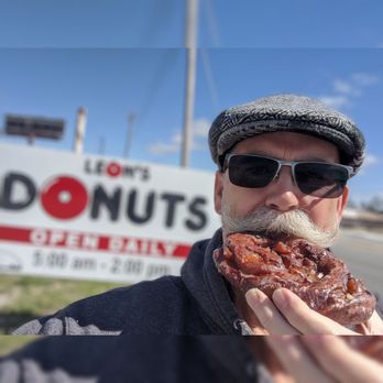 Leon's Donuts - Lonny (@donutduster) enjoying this apple fritter from Leon's. - Donuts Near Me - Panama City, Florida Leon's Donuts - Lonny (@donutduster) enjoying this apple fritter from Leon's. - Donuts Near Me - Panama City, Florida