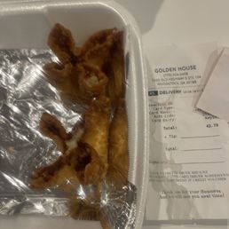 Crab Rangoon were burnt and dried
