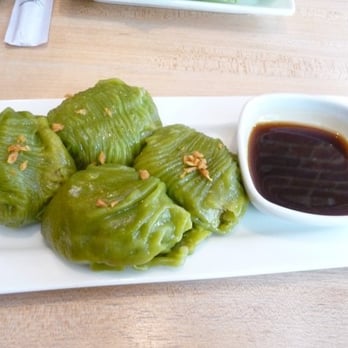 Land - vegetable dumplings. shitake muschrooms, sweet corn, tofu, spinach, peanut, garlic chip, and sesame soy.$5.50 - Thai Near Me - New York, New York Land - vegetable dumplings. shitake muschrooms, sweet corn, tofu, spinach, peanut, garlic chip, and sesame soy.$5.50 - Thai Near Me - New York, New York