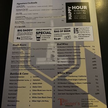 Todd Conner's - a menu for a restaurant - New American Near Me - Baltimore, Maryland Todd Conner's - a menu for a restaurant - New American Near Me - Baltimore, Maryland