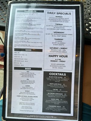 Menu photo 5 Knotty Pine Baltimore, MD