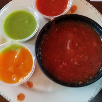 Taco Guild - Free chips and salsa. My mom said all the little cups were spicy so I didn't try them. - Bars Near Me - Phoenix, Arizona Taco Guild - Free chips and salsa. My mom said all the little cups were spicy so I didn't try them. - Bars Near Me - Phoenix, Arizona