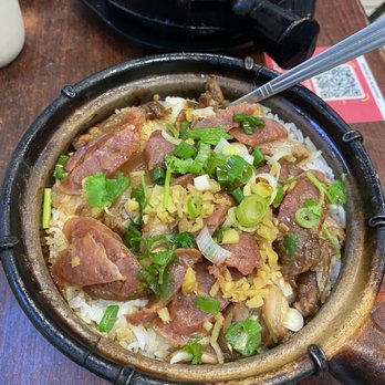 Clay Pot Cafe - 12. Chinese Sausage and Bacon Clay Pot Rice - Cantonese Near Me - Boston, Massachusetts