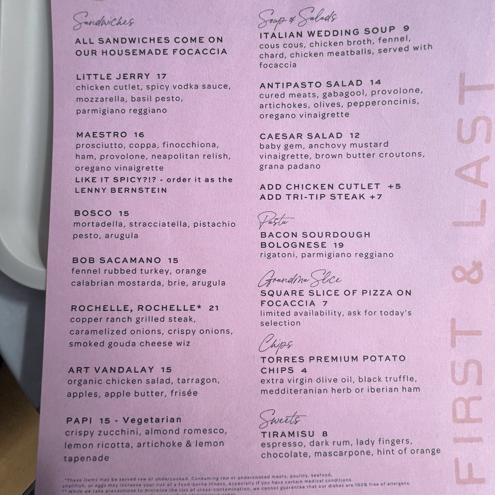 First & Last - Lunch menu - Italian Near Me - Phoenix, Arizona First & Last - Lunch menu - Italian Near Me - Phoenix, Arizona