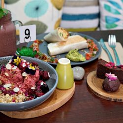 Featuring Brekky Burrito, Pink super oats and Spiced berry bomb Smoothie!