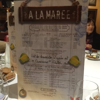 A La Marée - Restaurant menu change daily. - Seafood Near Me - Rungis Complexe, 94