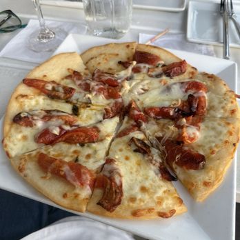 Red 36 - GF flat bread tomato and mozzarella - Seafood Near Me - Mystic, Connecticut Red 36 - GF flat bread tomato and mozzarella - Seafood Near Me - Mystic, Connecticut
