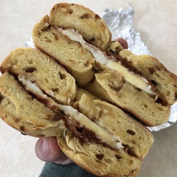Ma Reilly's - Bacon, Egg & Cheese on a Onion Bagel - Cafes Near Me - Weymouth, Massachusetts