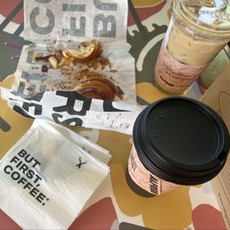 World Famous Vanilla Lattes, one hot & one iced World Famous Vanilla Lattes, one hot & one iced