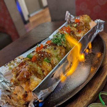 Hana Sushi - Viking Roll on Fire...yum! - Sushi Bars Near Me - Menifee, California Hana Sushi - Viking Roll on Fire...yum! - Sushi Bars Near Me - Menifee, California