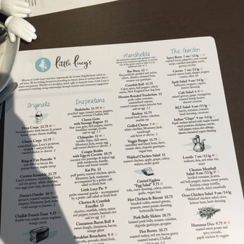 Lucy's - The menu.  There are also options on the back - Coffee & Tea Near Me - Grand Rapids, Michigan