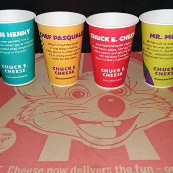 Chuck E. Cheese - three cups of chuck and cheese - Pizza Near Me - Fort Worth, Texas