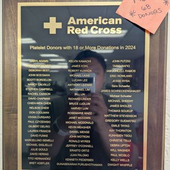 American Red Cross - Platelet donor plaque - Community Service/Non-Profit Near Me - San Jose, California American Red Cross - Platelet donor plaque - Community Service/Non-Profit Near Me - San Jose, California