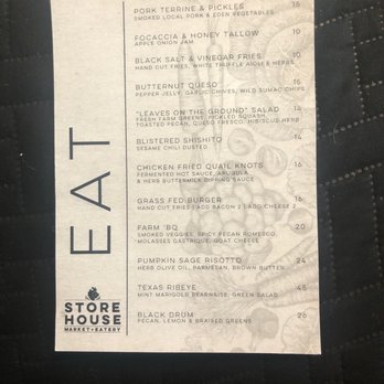 Storehouse Market & Eatery - Menu! - Cocktail Bars Near Me - Bastrop, Texas