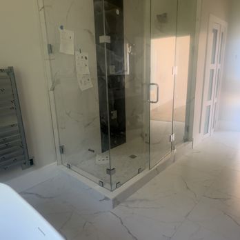 Donovan Glass - Custom 9FT Frameless, Floor to Ceiling Glass Shower Installation. - Glass & Mirrors Near Me - Tarrytown, New York Donovan Glass - Custom 9FT Frameless, Floor to Ceiling Glass Shower Installation. - Glass & Mirrors Near Me - Tarrytown, New York