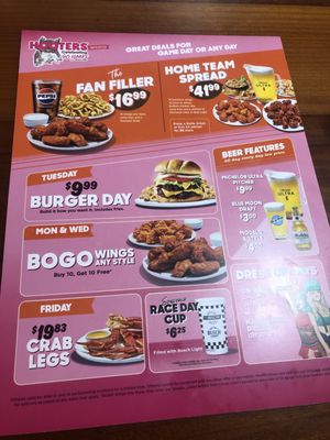 Menu photo 1 Hooters Fairview Heights, IL