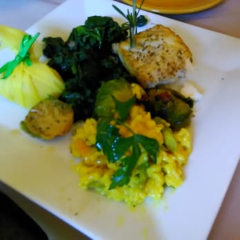 Palazzo Restaurant - We shared! Spinach,halibut, risotto,brussel sprouts - Italian Near Me - Montclair, New Jersey Palazzo Restaurant - We shared! Spinach,halibut, risotto,brussel sprouts - Italian Near Me - Montclair, New Jersey
